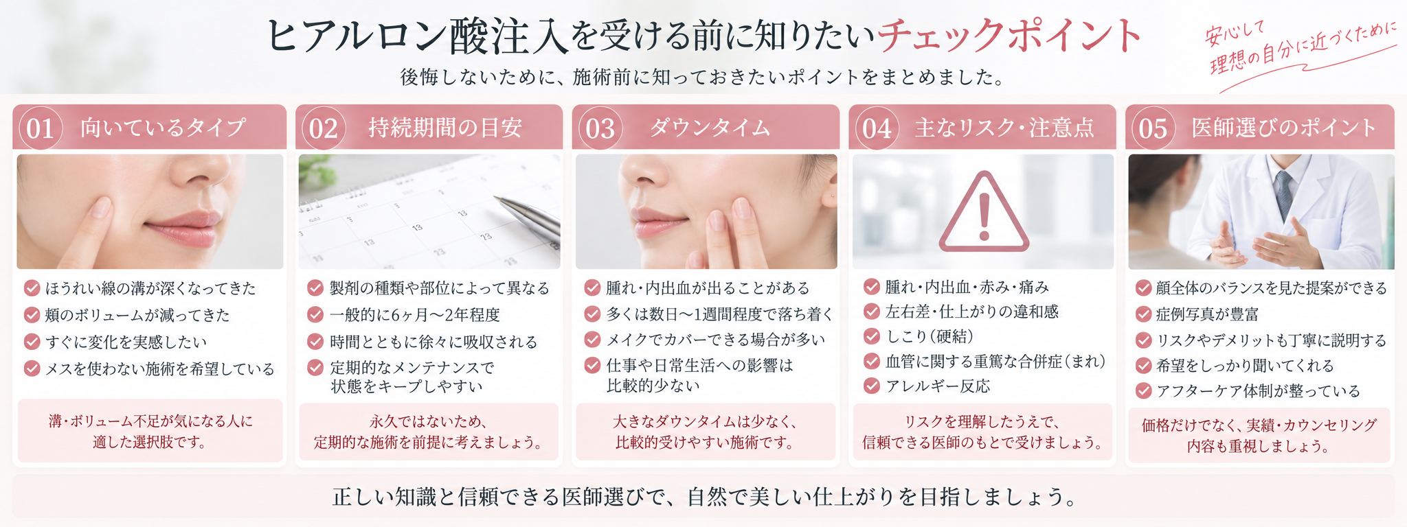 ヒアルロン酸注入を受ける前に知りたいチェックポイント