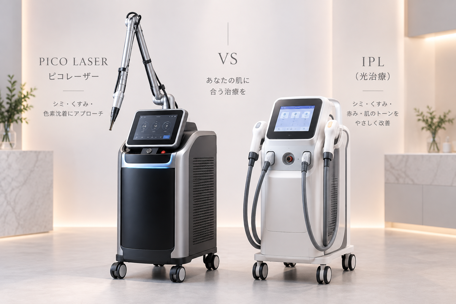 ピコレーザーとIPLの比較イメージ