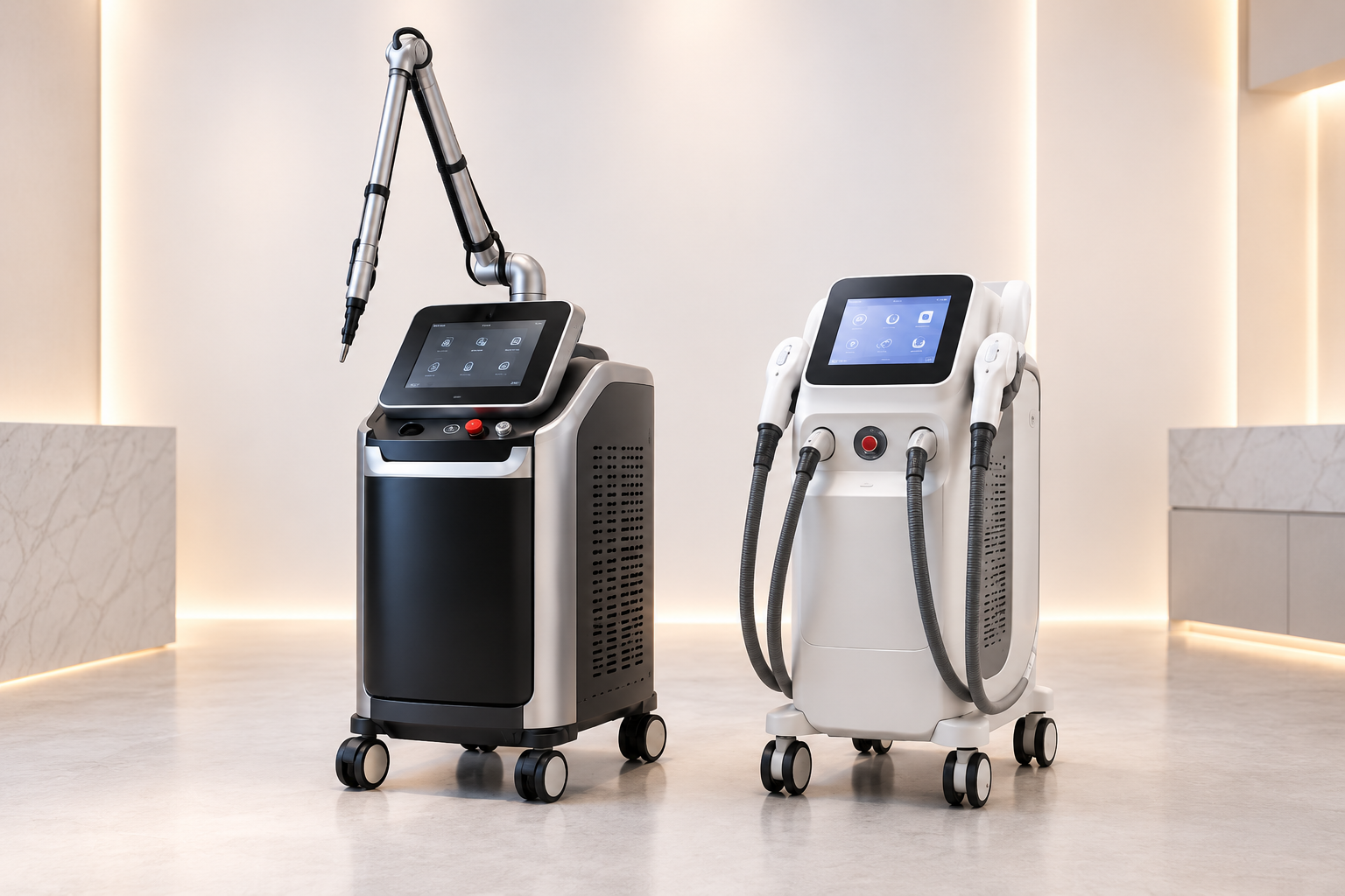 ピコレーザーとIPLの美容医療機器イメージ